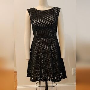 LOFT Black EYELET SUNDRESS
